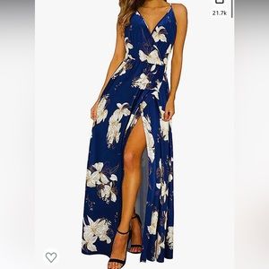 Maxi Sundresses Summer Beach Long Wrap Floral Dress